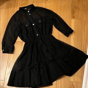 Maje Black Lace A-line Dress